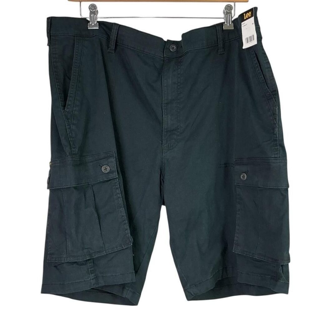 Lee Cargo Shorts Mens 42 Black Relaxed Fit Cotton Active Stretch Outdoor NEW